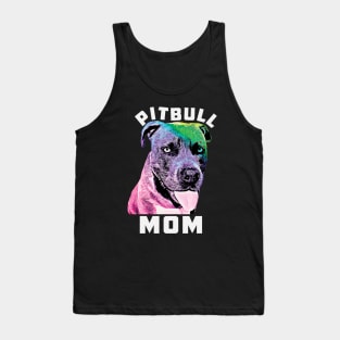 Womens Blue Nose Pitbull Mom Pop Art Style Cool Pit Tank Top